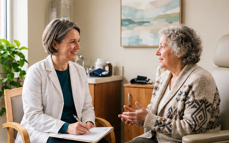 Doctor speaking with an older patient